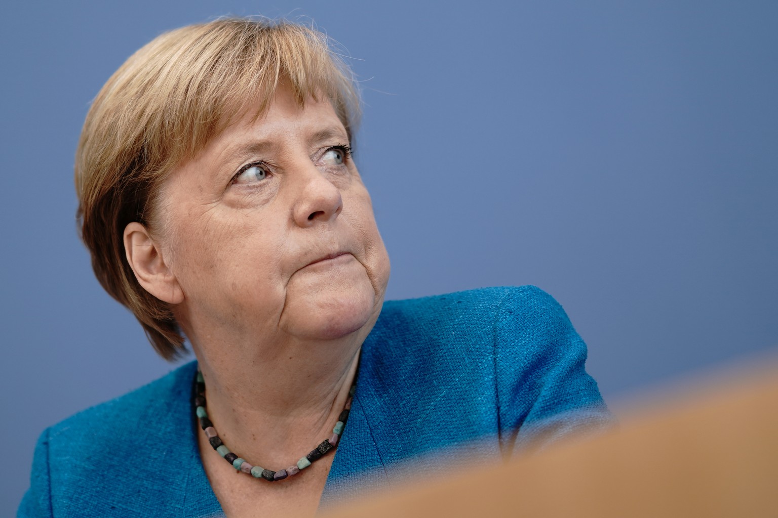 German Chancellor Angela Merkel holds her annual summer news conference during the outbreak of the coronavirus disease (COVID-19) in Berlin, Germany, August 28, 2020. REUTERS/Michael Kappeler