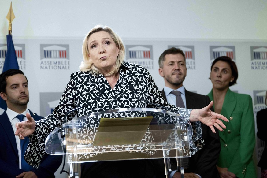 News Bilder des Tages Marine Le Pen - depute RN et presidente du groupe Rassemblement National a l assemblee Nationale NEWS : Conference de presse de Marine Le Pen - Paris - 02/08/2022 JBAutissier/Pan ...