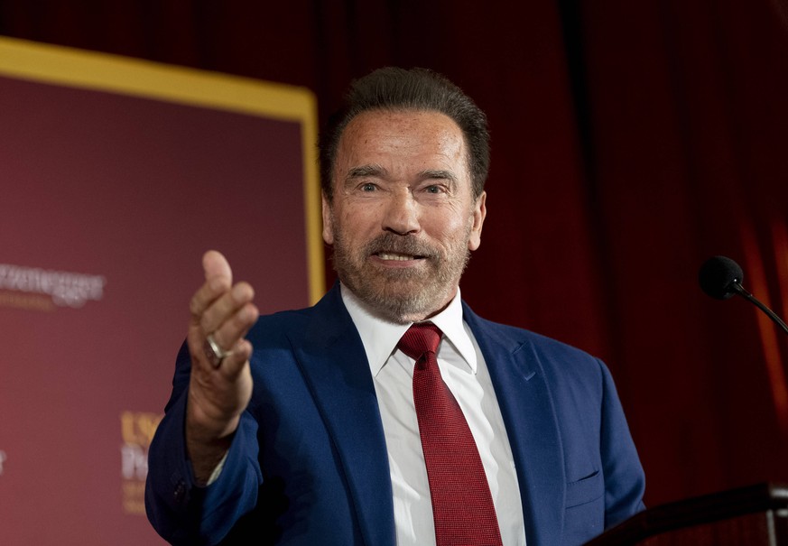 February 13, 2020, Los Angeles, California, USA: Former Gov. Arnold Schwarzenegger speaks during Unhoused: Addressing Homelessness in California at the University of Southern California in Los Angeles ...