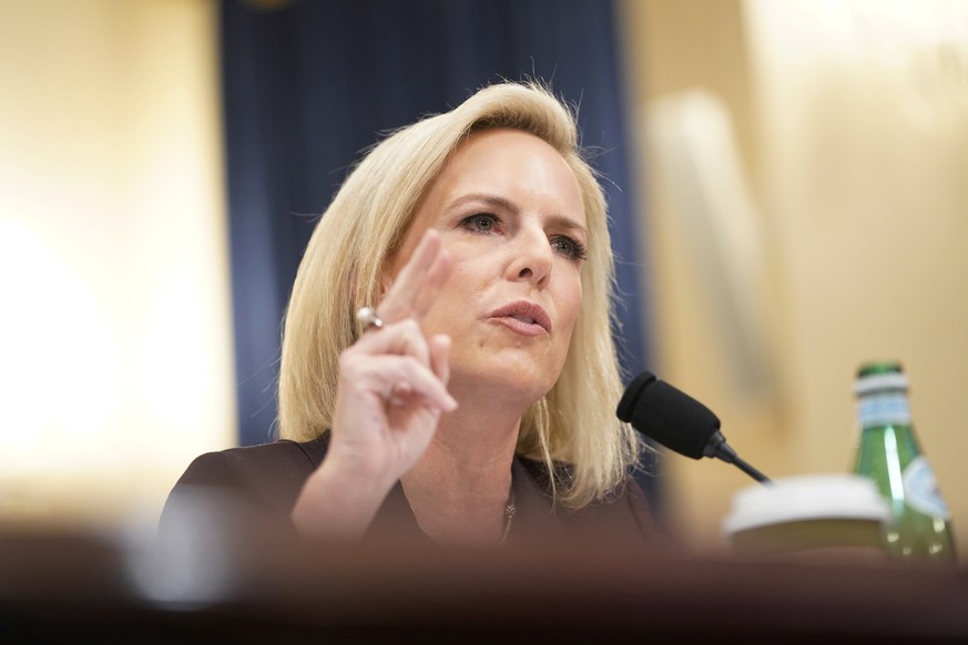 Department of Homeland Security Secretary Kirstjen Nielsen testifies before a House Homeland Security Committee hearing on “The Way Forward on Border Security” on Capitol Hill in Washington, U.S., Mar ...