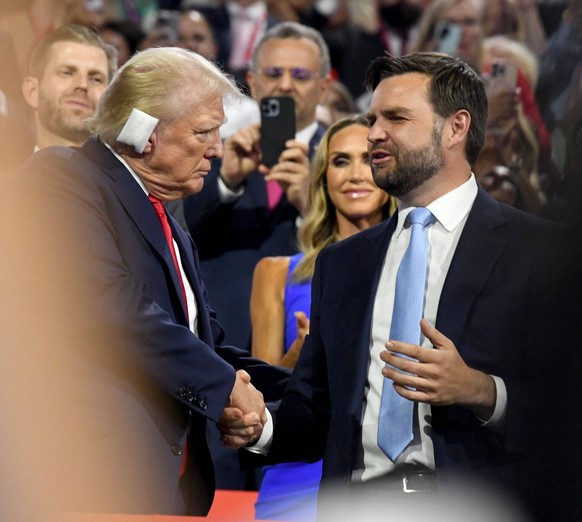 July 15, 2024, Milwaukee, Wisconsin, USA: Republican presidential nominee DONALD J. TRUMP came to the Republican National Convention at Fiserv Forum in Milwaukee, Wisconsin Monday July 15, 2024 at the ...