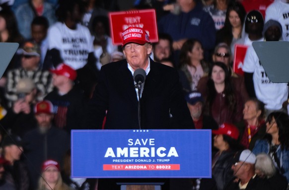January 15, 2022, Florence, Arizona, U.S: Former President Donald Trump holds Save America rally at the Canyon Moon Ranch in Florence, Arizona. Supporters of President Trump as well as Arizona Republi ...