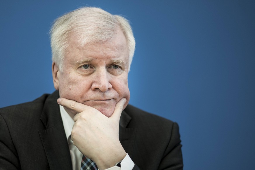 Bundesinnenminister Horst Seehofer, CSU, aufgenommen im Rahmen der Bundespressekonferenz zur Vorstellung der Polizeilichen Kriminalstatistik (PKS) 2018. Berlin, 02.04.2019. Berlin Deutschland *** Fede ...