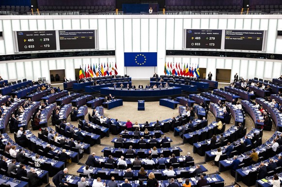 STRASBOURG - The European Parliament during the vote on the appointment of Wopke Hoekstra as European Commissioner. ANP RAMON VAN FLYMEN netherlands out - belgium out PUBLICATIONxINxGERxSUIxAUTxONLY C ...