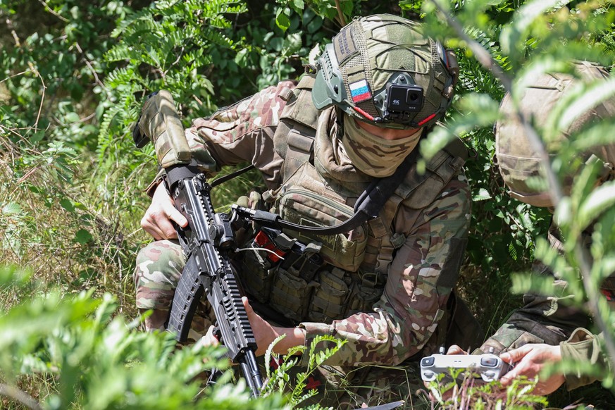 MAY 28, 2024: A man serves with the 417th Separate Reconnaissance Battalion on the Zaporozhye front of Russia s special military operation. Alexander Polegenko/TASS PUBLICATIONxINxGERxAUTxONLY 7124343 ...