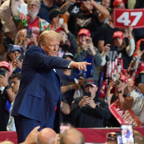 September 18, 2024, New York, New York, USA: September 18, 2024 - Uniondale, NY USA - Former President Donald Trump holds his election rally at Nassau Coliseum in Uniondale, New York, and brings out a ...