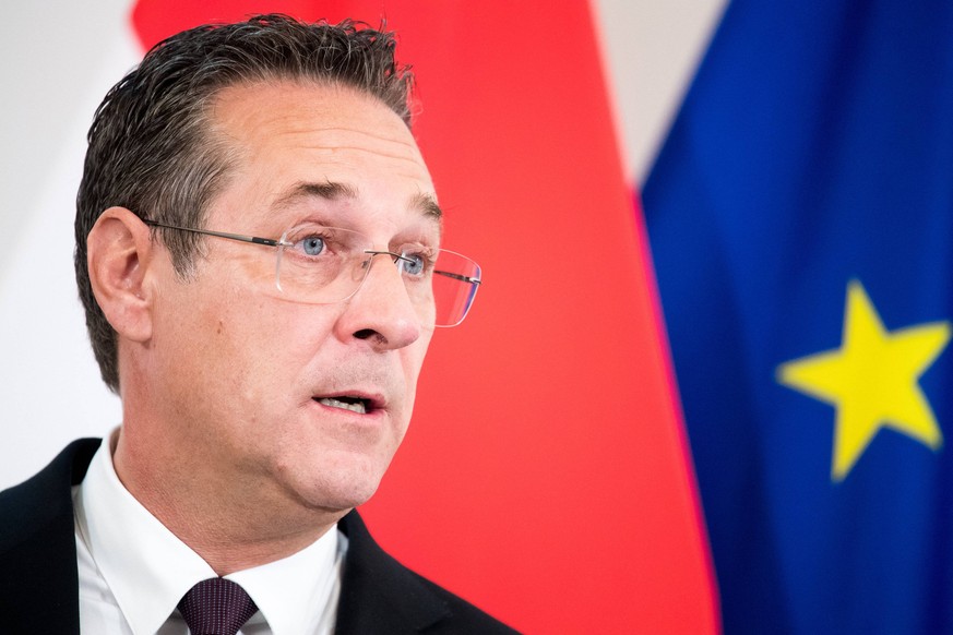 Wien 24.04.2019, Bundeskanzleramt, Wien, AUT, Bundesregierung, Pressefoyer nach Sitzung des Ministerrats, im Bild Vizekanzler Heinz-Christian Strache (FPOe) // Austrian Vice Chancellor Heinz-Christian ...