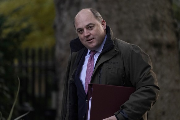 Ben Wallace, Britain's Secretary of State for Defence arrives for a cabinet meeting at 10 Downing Street in London, Tuesday, Oct. 11, 2022. (AP Photo/Alberto Pezzali)