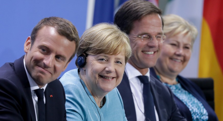 In eurem Bunde der Dritte? Von wegen. Hollands Premier Mark Rutte (r.) stellt sich gegen Emmanuel Macron und Angela Merkel.