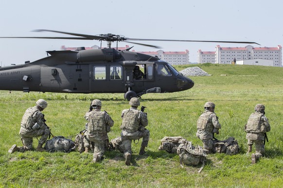 PYEONGTAEK, SOUTH KOREA - MAY 04: Best Warrior and Best Squad Competitions hosted by the 2nd Infantry Division/ROK-US Combined Division are taking place at Camp Humphreys in Pyeongtaek, South Korea on ...