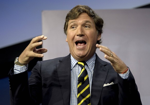 July 14, 2023 - Des Moines, Iowa, USA - TUCKER CARLSON moderates discussions with presidential wannabes at the 2023 FAMiLY Leadership Summit at the Community Choice Credit Union Convention Center. The ...