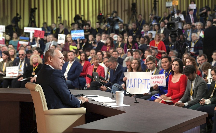 Putin am Donnerstag vor Journalisten.