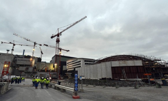 Bauarbeiten an einem neuen Block im Kernkraftwerk Flamanville; aufgenommen am 07.11.2012. Das Kernkraftwerk Flamanville, an der Westküste der französischen Halbinsel Cotentin am Ärmelkanal, hat insges ...