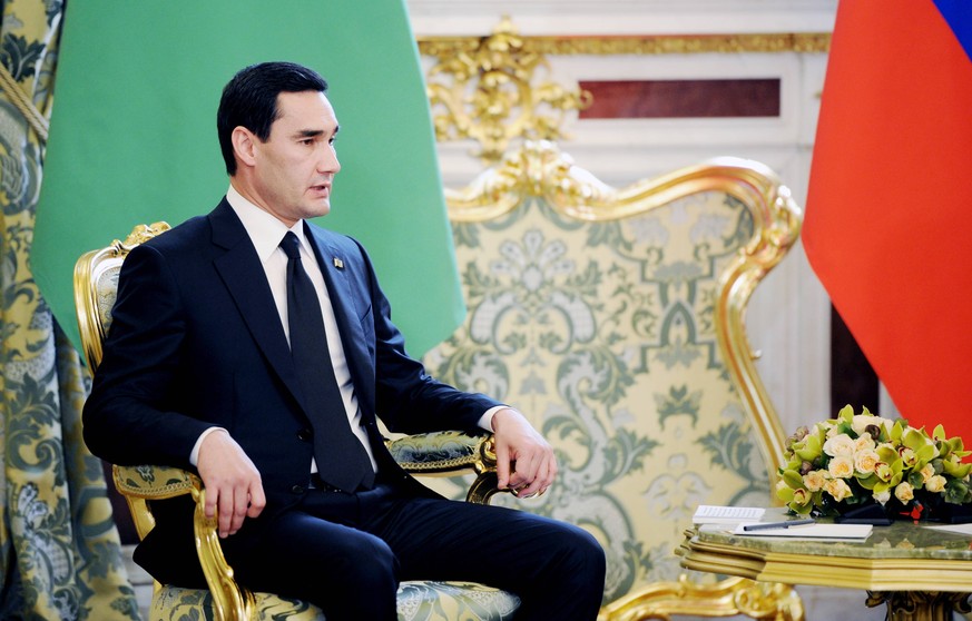 MOSCOW, RUSSIA - JUNE 10, 2022: Turkmenistan s President Serdar Berdimuhamedow looks on during a meeting with Russia s President Vladimir Putin at Moscow s Kremlin. Mikhail Klimentyev/Russian Presiden ...