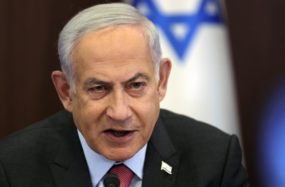 ARCHIV - 19.03.2023, Israel, Jerusalem: Benjamin Netanjahu, Ministerpräsident von Israel, nimmt an der wöchentlichen Kabinettssitzung teil. (zu dpa: &quot;Netanjahu: «Wir werden den Nahen Osten veränd ...
