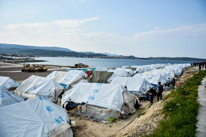 Lesbos - Momentaufnahme im Flüchtlingslager Kara Tepe auf der griechischen Insel Lesbos am 29. März 2021 anlässlich des Besichtigung des griechischen Ministers für Migration und Asyl, Notis Mitarakis  ...