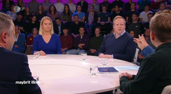 Vernea Bentele und Tilman Kuban am Donnerstagabend bei Maybrit Ilner im ZDF.