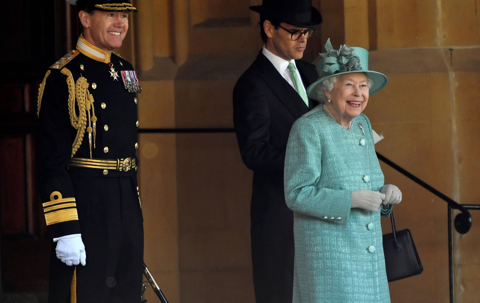 . 13/06/2020. Windsor, United Kingdom. Queen Elizabeth II attends a ceremony to mark her official birthday at Windsor Castle,United Kingdom, instead of the annual Trooping The Colour which was cancell ...