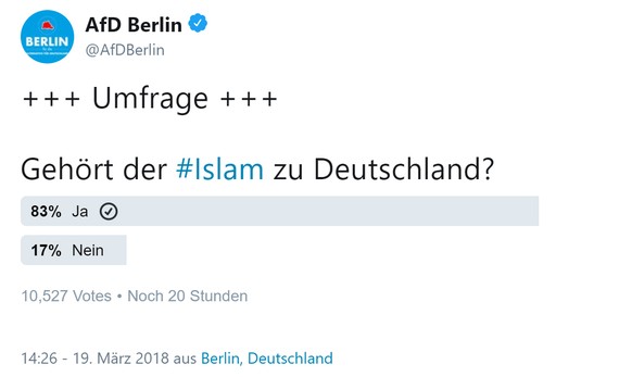 AFD Tweet Voting Islam Deutschland