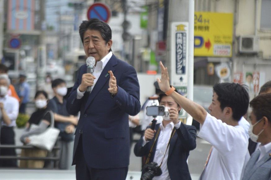 Kurz vor dem Attentat hielt Shinzo Abe noch eine Wahlkampfrede.