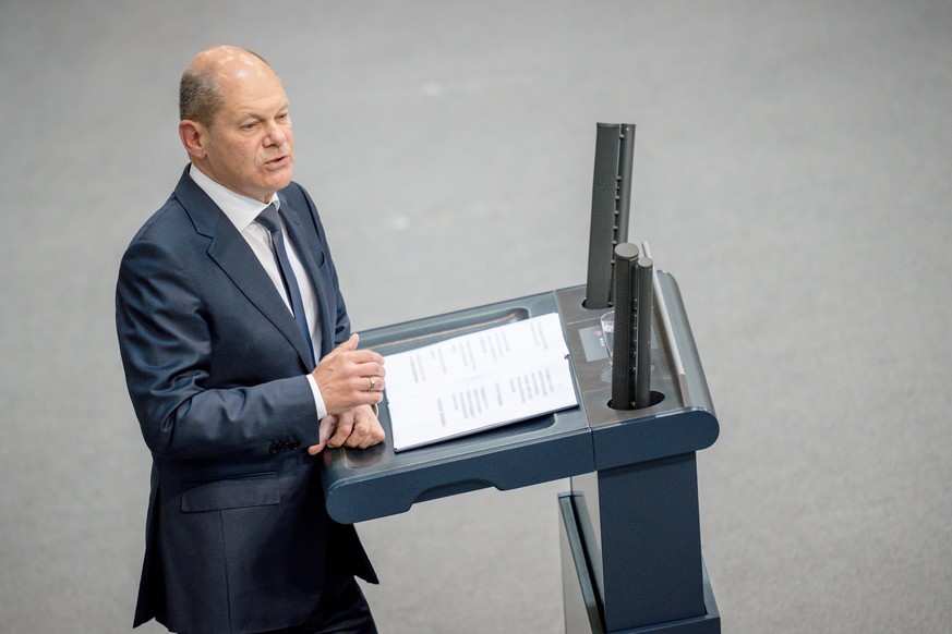 Bundeskanzler Olaf Scholz hielt seine bisher kämpferischste Rede im Bundestag.