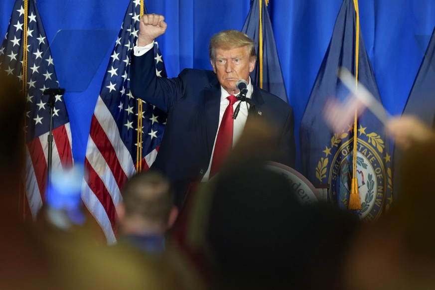 Former President Donald Trump speaks at the New Hampshire Federation of Republican Women Lilac Luncheon, Tuesday, June 27, 2023, in Concord, N.H. (AP Photo/Steven Senne)