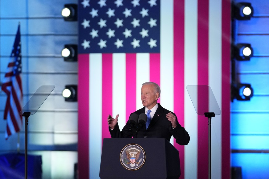 26.03.2022, Polen, Warschau: Joe Biden, Pr