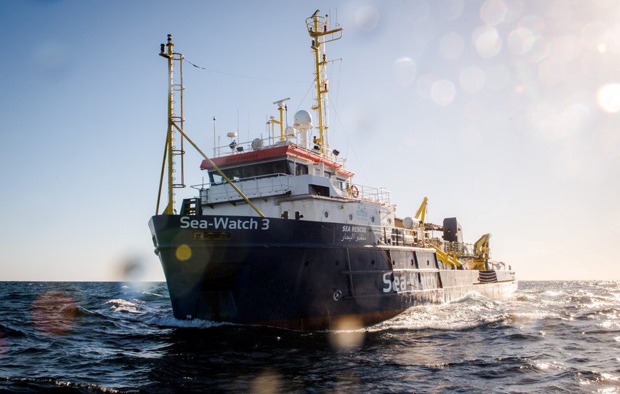 Sea-Watch 3 rescue ship is seen in the Search &amp; Rescue (SAR) area off the Libyan Coast, in the Mediterranean Sea December 19, 2018. Picture taken December 19, 2018. Chris Grodotzki/Sea-Watch.org/H ...