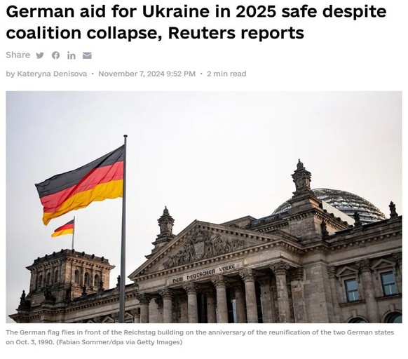 Die finanzielle Unterstützung Deutschlands nimmt viel Raum in der ukrainischen Berichterstattung ein.