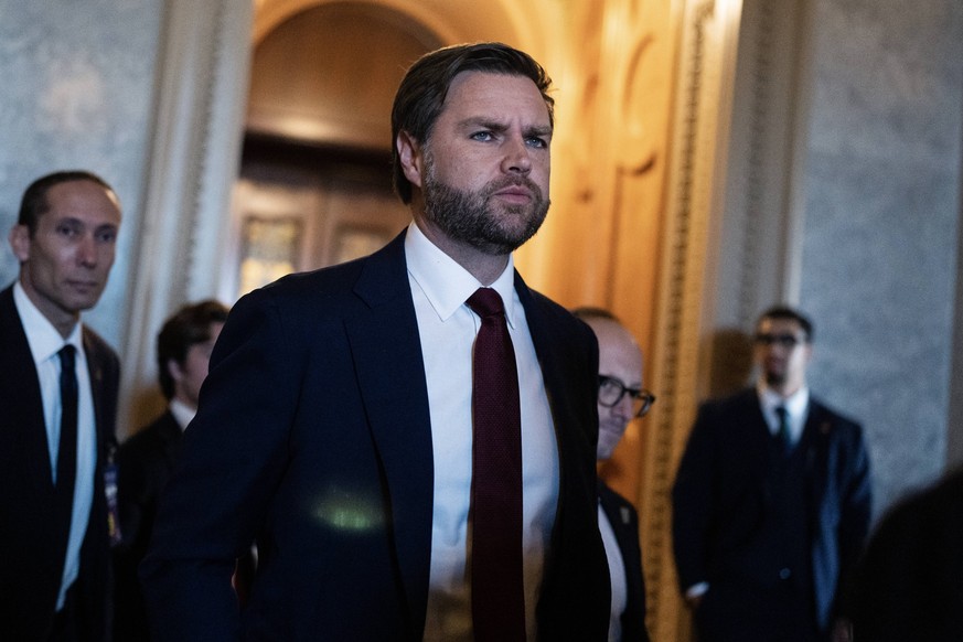 JD Vance 12/19 UNITED STATES - DECEMBER 19: Vice President-elect Sen. JD Vance, R-Ohio, makes his way to a Republican senate luncheon in the U.S. Capitol on Thursday, December 19, 2024. Tom Williams/C ...