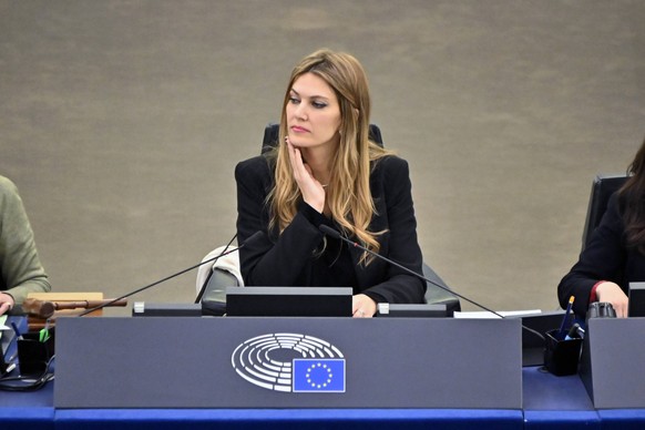 Eva Kaili, Vizepr�sidentin des EU-Parlaments, im Plenarsaal des Europ�ischen Parlaments. Die griechische Abgeordnete wurde am 09. Dezember 2022 in Br�ssel festgenommen. Ihr wird u.a. Korruption vorgew ...