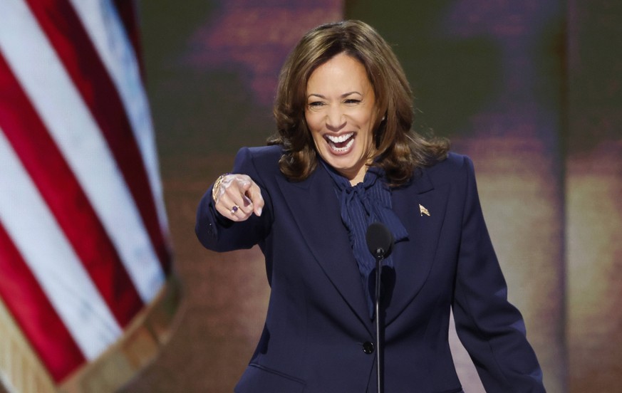 Democratic presidential candidate Vice President Kamala Harris speaks at the 2024 Democratic National Convention at the United Center in Chicago, Illinois on Thursday, August 22, 2024. The theme for t ...