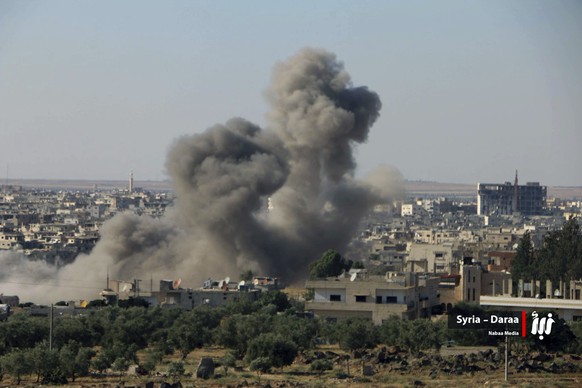 Explosionen in der Stadt Daraa in Syrien