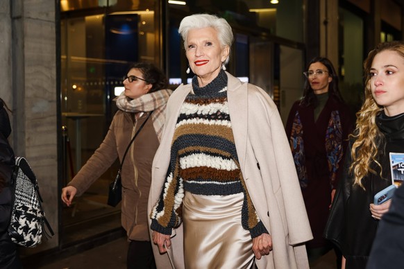 Maye Musk Celebrity Sightings In Milan Model and dietitian Maye Musk is seen on January 12, 2023 in Milan, Italy Milan Italy PUBLICATIONxNOTxINxFRA Copyright: xAlessandroxBremecx originalFilename: bre ...