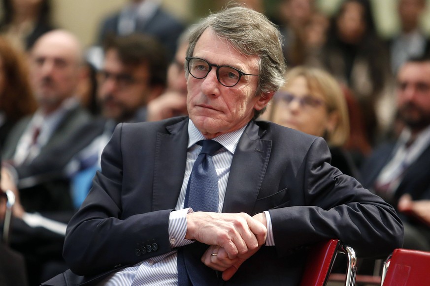 David Sassoli, President of the European Parliament Rome February 7th 2020. Tempio di Adriano. Meeting on the European balance. Foto Samantha Zucchi Insidefoto SamanthaxZucchi