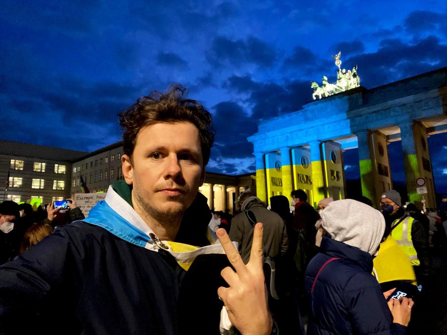 Dimitri Kessler auf der Demo in Berlin