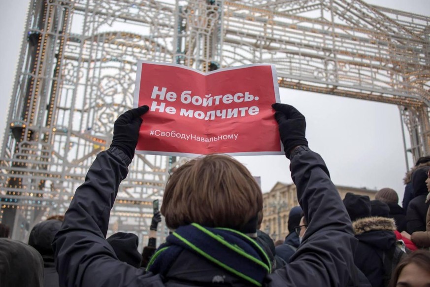 Sergey Kabatskiy bei den Demonstrationen in Moskau vor einer Woche.