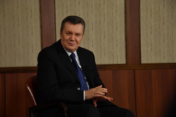 February 21, 2017. - Russia, Moscow. - Former President of Ukraine Viktor Yanukovych during a meeting with journalists.