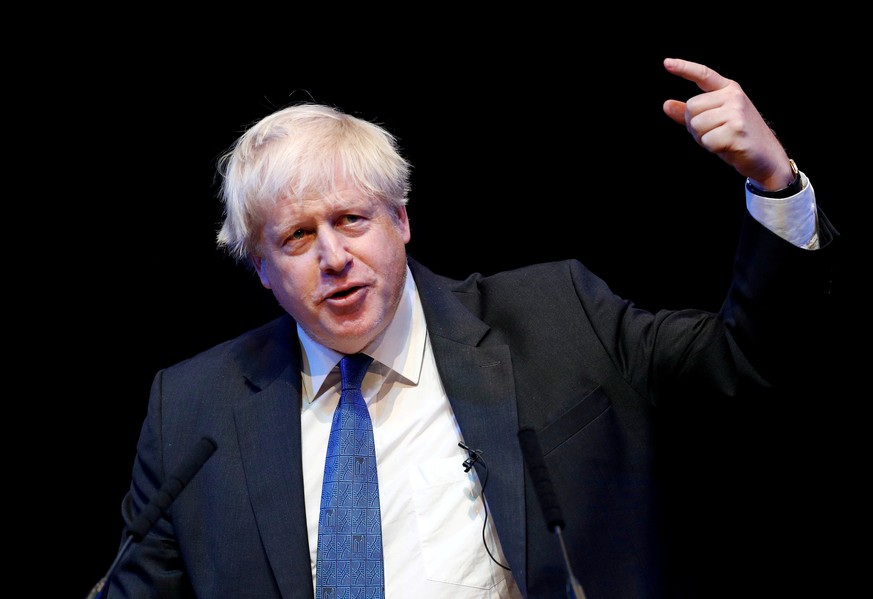 FILE PHOTO: Boris Johnson speaks at the Conservative Home fringe meeting at the Conservative Party Conference in Birmingham, Britain, October 2, 2018. REUTERS/Darren Staples/File Photo
