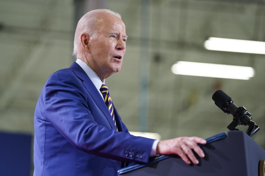 President Joe Biden speaks about his economic agenda at Flex LTD, Thursday, July 6, 2023, in West Columbia, S.C. (AP Photo/Evan Vucci)