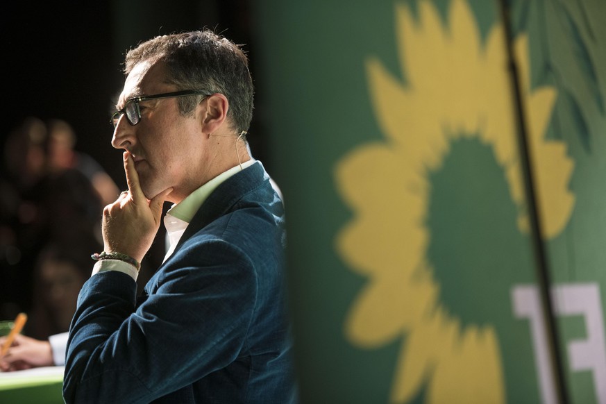 OFFENBACH, GERMANY - OCTOBER 22: Federal Greens Party leading member Cem Oezdemir attends a Greens Party election campaign rally on October 22, 2018 in Offenbach, Germany. Hesse is scheduled to hold s ...