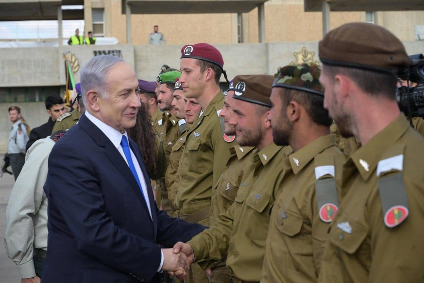 March 7, 2024, Mitzpe Ramon, Israel: Israeli Prime Minister BENJAMIN NETANYAHU, Minister of Defense Yoav Gallant and IDF Chief of the General Staff, Lieutenant General, Herzi Halevi partake in the IDF ...