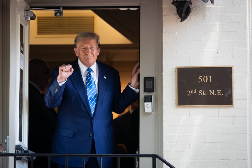 Donald Trump meets with Senate Republicans Ex-President and convicted felon Donald Trump exits the Safari Club International after meeting with Senate Republicans at the National Republican Senatorial ...