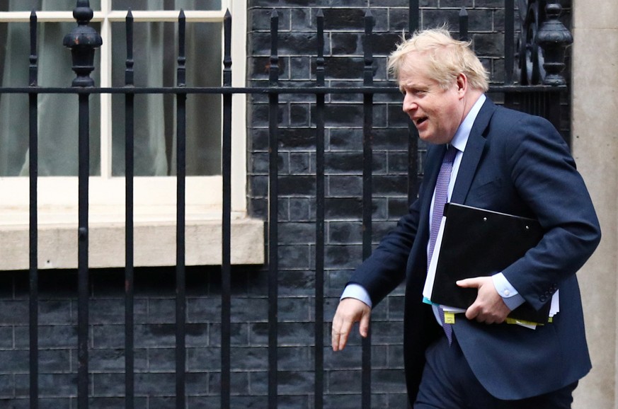 Premierminister Boris Johnson vor seinem Regierungssitz 