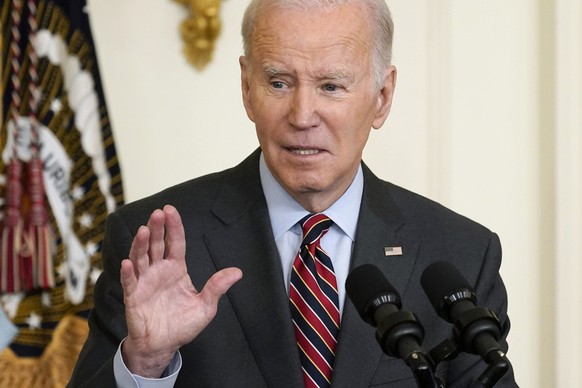 FILE - President Joe Biden speaks in the East Room of the White House, March 27, 2023, in Washington. Biden is kicking off his second Summit for Democracy on Wednesday by announcing plans for the Unit ...