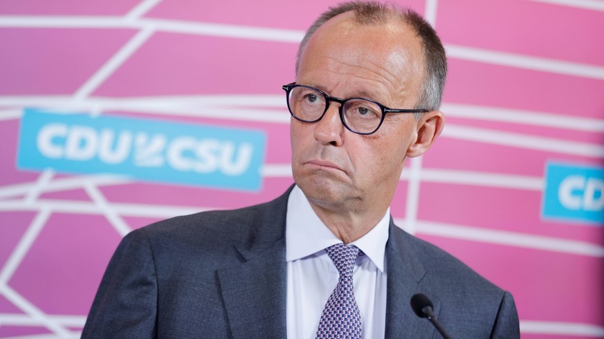 Deutschland, Berlin, Reichstag, CDU Pressekonferenz, Vorsitzenden der CDU/CSU-Bundestagsfraktion, Friedrich Merz *** Germany, Berlin, Reichstag, CDU press conference, Chairman of the CDU CSU parliamen ...