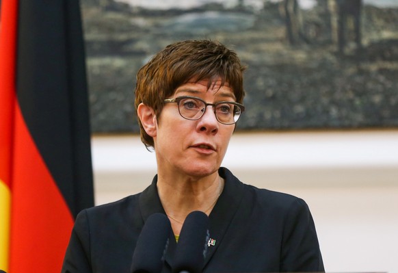 German Defense Minister Annegret Kramp-Karrenbauer speaks during a joined news conference in Kabul, Afghanistan December 3, 2019. REUTERS/Omar Sobhani