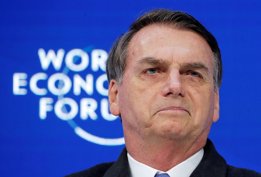FILE PHOTO: Brazil&#039;s President Jair Bolsonaro attends the World Economic Forum annual meeting in Davos, Switzerland, Jan. 22, 2019. REUTERS/Arnd Wiegmann/File Photo