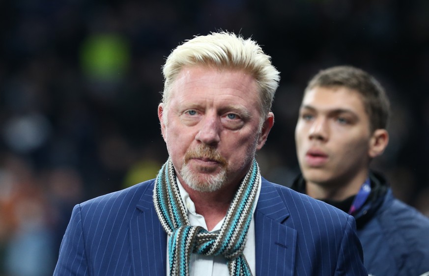 Tottenham Hotspur v Bayern Munich - UEFA Champions League - Group B - Tottenham Hotspur Stadium. Boris Becker and his son Elias (R) in the stands during the UEFA Champions League match at Tottenham Ho ...