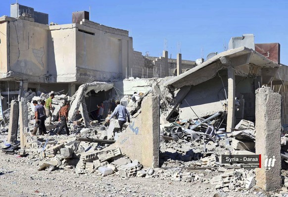 Dieses Bild stammt vom 26. Juni und zeigt zerbombte Gebäude in&nbsp;Daraa.